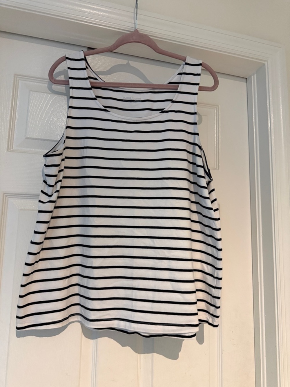Women's Black & White Striped Tank Top